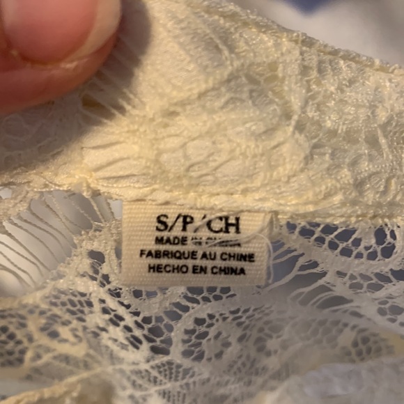 QUIKSILVER lace over blouse and cami set ivory cream size small delicate dainty - Picture 7 of 8